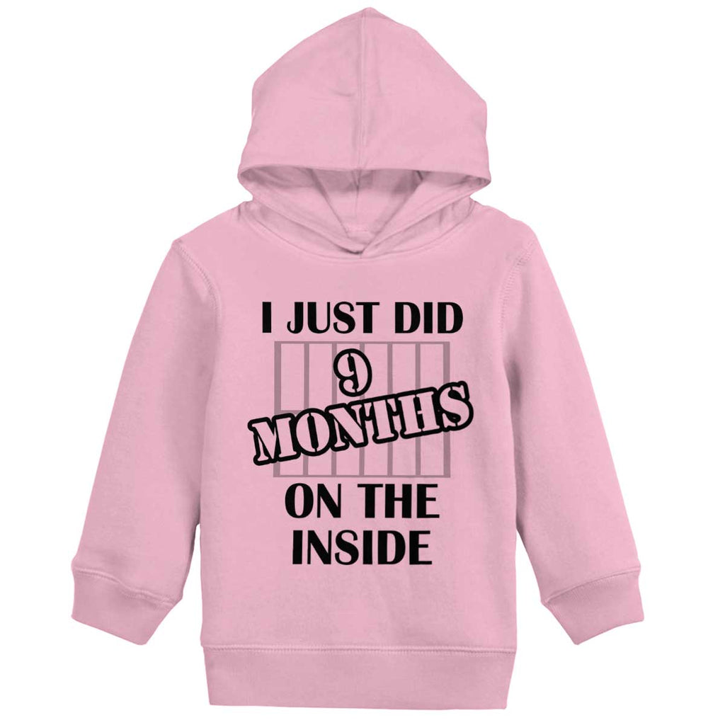 9 Months On The Inside Toddler Pullover Hoodie-Direct To Garment Print-Brisco Baby