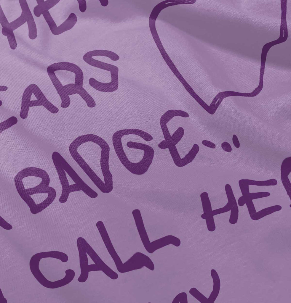 Hero Wears Badge Toddler Ruffled Trim T-Shirt-Direct To Garment Print-Brisco Baby