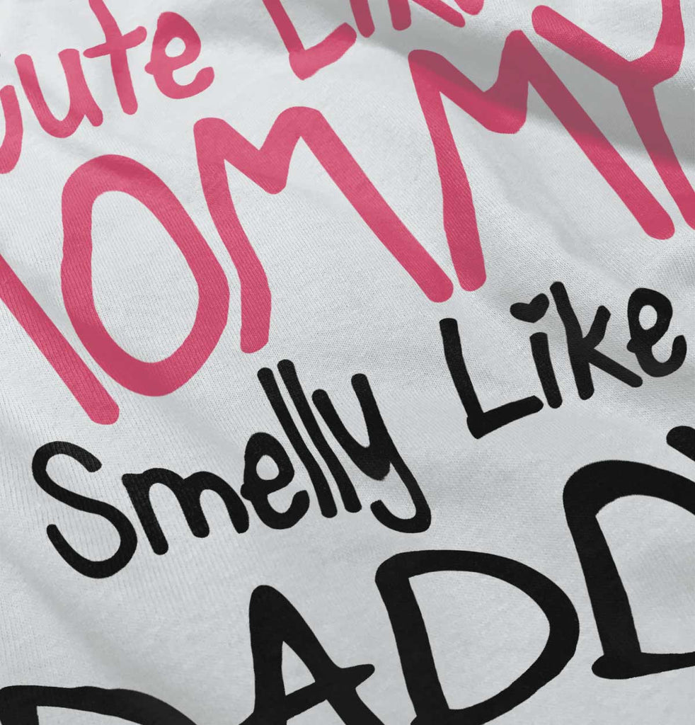 Cute Mommy Smelly Daddy Romper Bodysuit-Direct To Garment Print-Brisco Baby