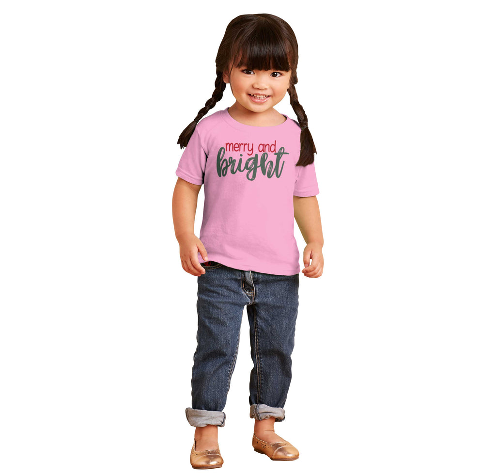 Merry And Bright Infant Toddler T Shirt-Direct To Garment Print-Brisco Baby