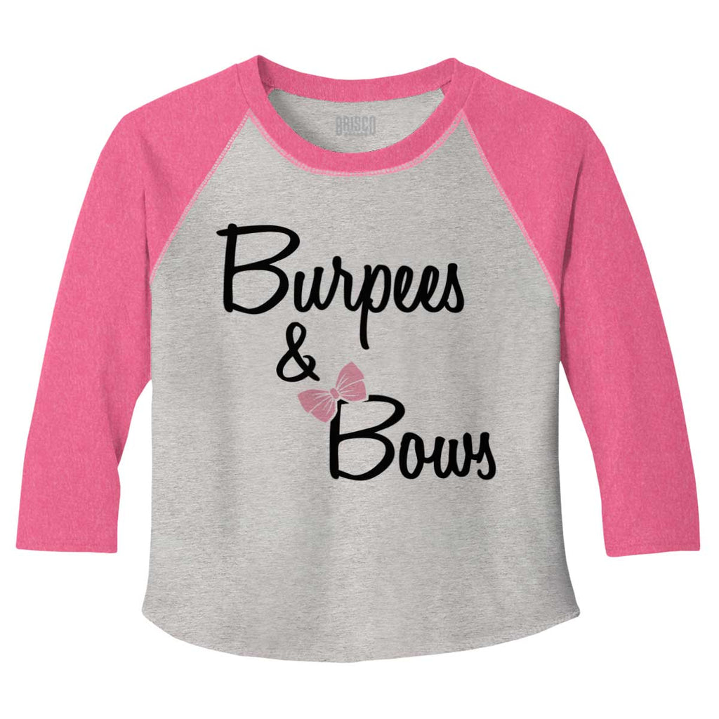 Burpees and Bows Toddler Baseball-Direct To Garment Print-Brisco Baby