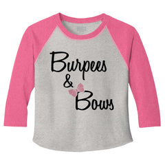Burpees and Bows Toddler Baseball-Direct To Garment Print-Brisco Baby