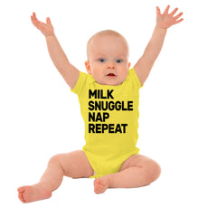 Milk Snuggle Nap Romper Bodysuit-Direct To Garment Print-Brisco Baby