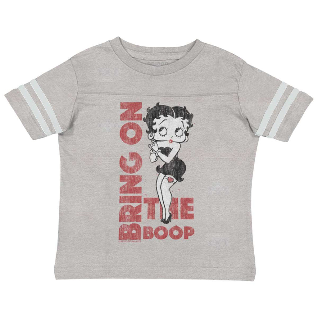 Bring The Boop Toddler Football Jersey Tee-Direct To Garment Print-Brisco Baby