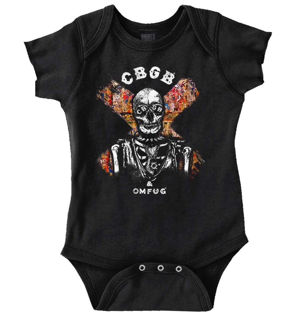 Skeleton CBGB Romper Bodysuit-Direct To Garment Print-Brisco Baby