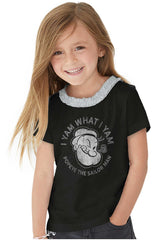 I Yam What I Yam Toddler Ruffled Trim T-Shirt-Direct To Garment Print-Brisco Baby