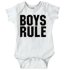 Boys Rule Romper Bodysuit-Direct To Garment Print-Brisco Baby