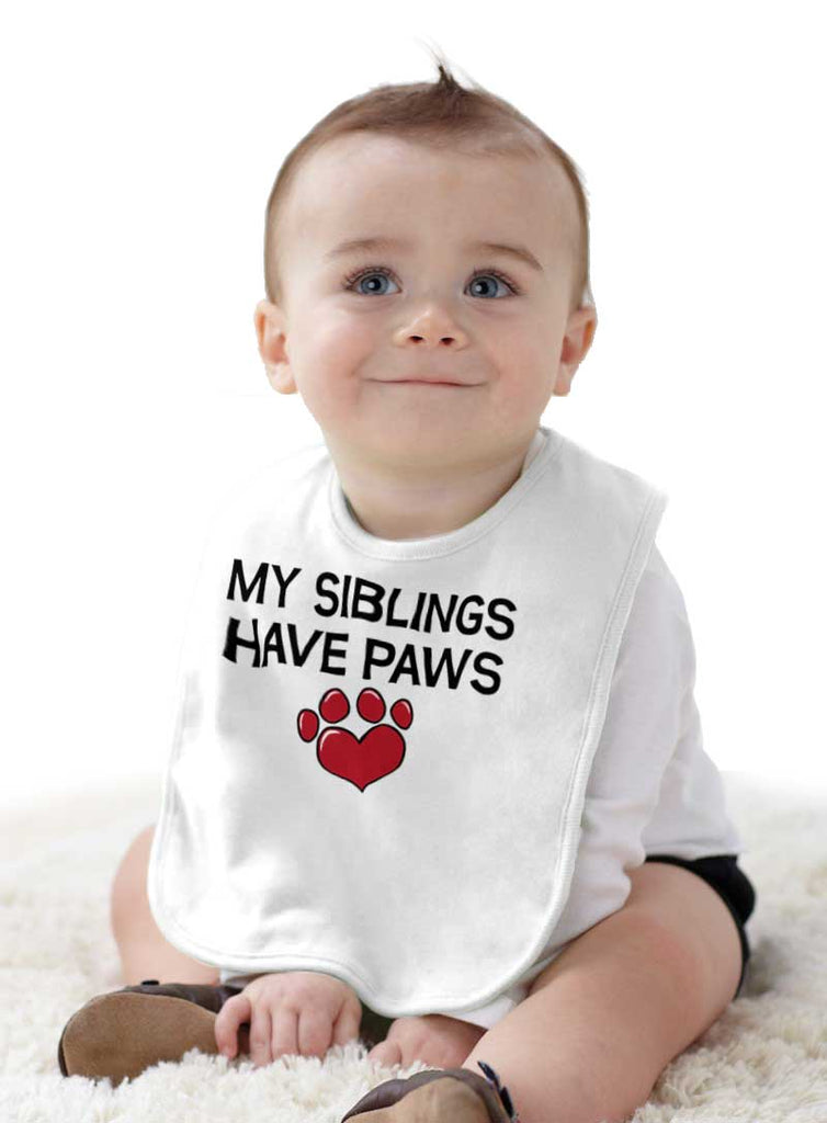 My Siblings have paw Infant Baby Bib-Direct To Garment Print-Brisco Baby
