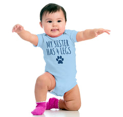 Sister has 4 legs Romper Bodysuit-Direct To Garment Print-Brisco Baby