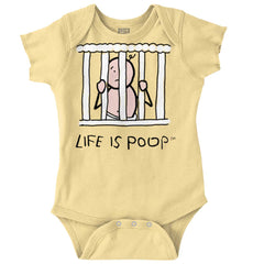Jail Crib Romper Bodysuit-Direct To Garment Print-Brisco Baby