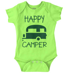 Happy Camper Romper Bodysuit-Direct To Garment Print-Brisco Baby