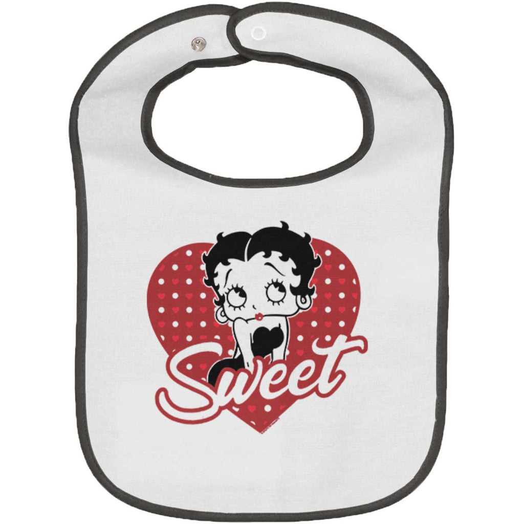 Sweet Trimmed White Snap Bib-Direct To Garment Print-Brisco Baby