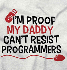 Cant Resist Programmers Romper Bodysuit-Direct To Garment Print-Brisco Baby