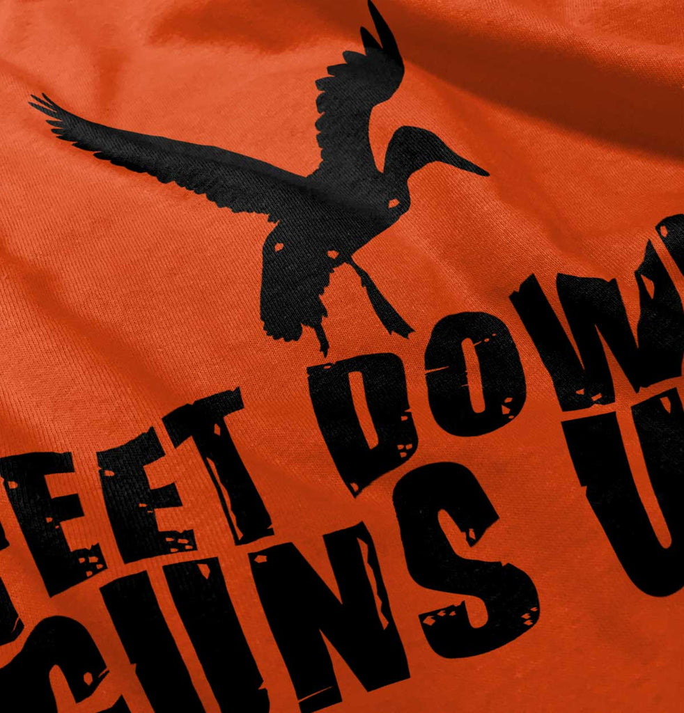 Feet Down Guns Up Duck Romper Bodysuit-Direct To Garment Print-Brisco Baby