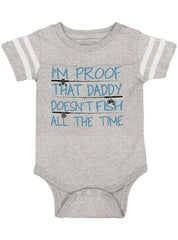 Fish All The Time Football Romper Bodysuit-Direct To Garment Print-Brisco Baby