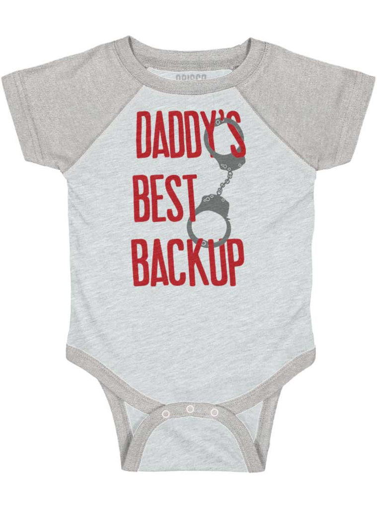 Daddy's Best Backup Raglan Romper Bodysuit-Direct To Garment Print-Brisco Baby