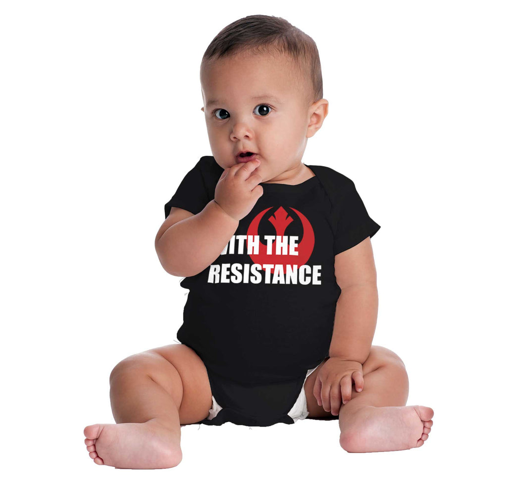 With The Resistance Romper Bodysuit-Direct To Garment Print-Brisco Baby
