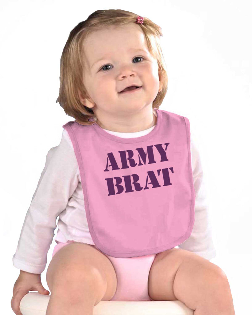 Army Brat Infant Baby Bib-Direct To Garment Print-Brisco Baby