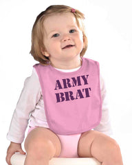 Army Brat Infant Baby Bib-Direct To Garment Print-Brisco Baby