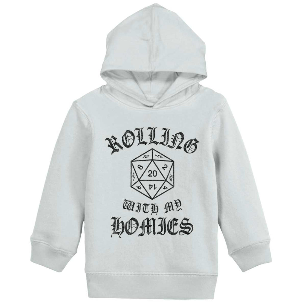 Rolling With My Homies Dungeons Toddler Pullover Hoodie-Direct To Garment Print-Brisco Baby