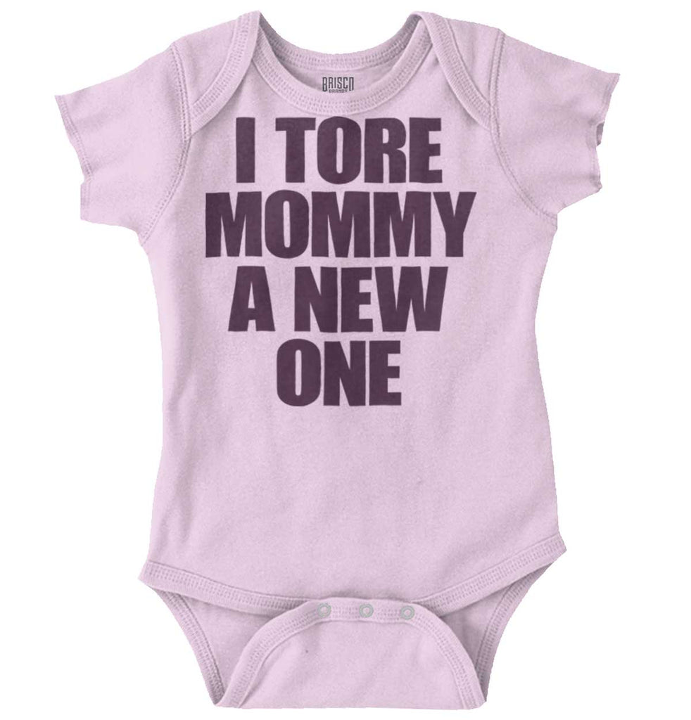 Tore Mommy A New One Romper Bodysuit-Direct To Garment Print-Brisco Baby