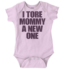 Tore Mommy A New One Romper Bodysuit-Direct To Garment Print-Brisco Baby