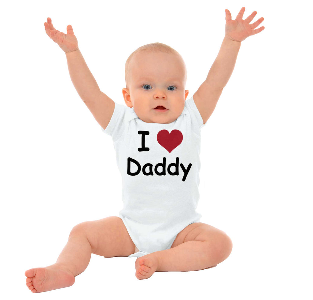 I Heart Daddy Romper Bodysuit-Direct To Garment Print-Brisco Baby