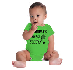 Grandma's Tennis Buddy Romper Bodysuit-Direct To Garment Print-Brisco Baby