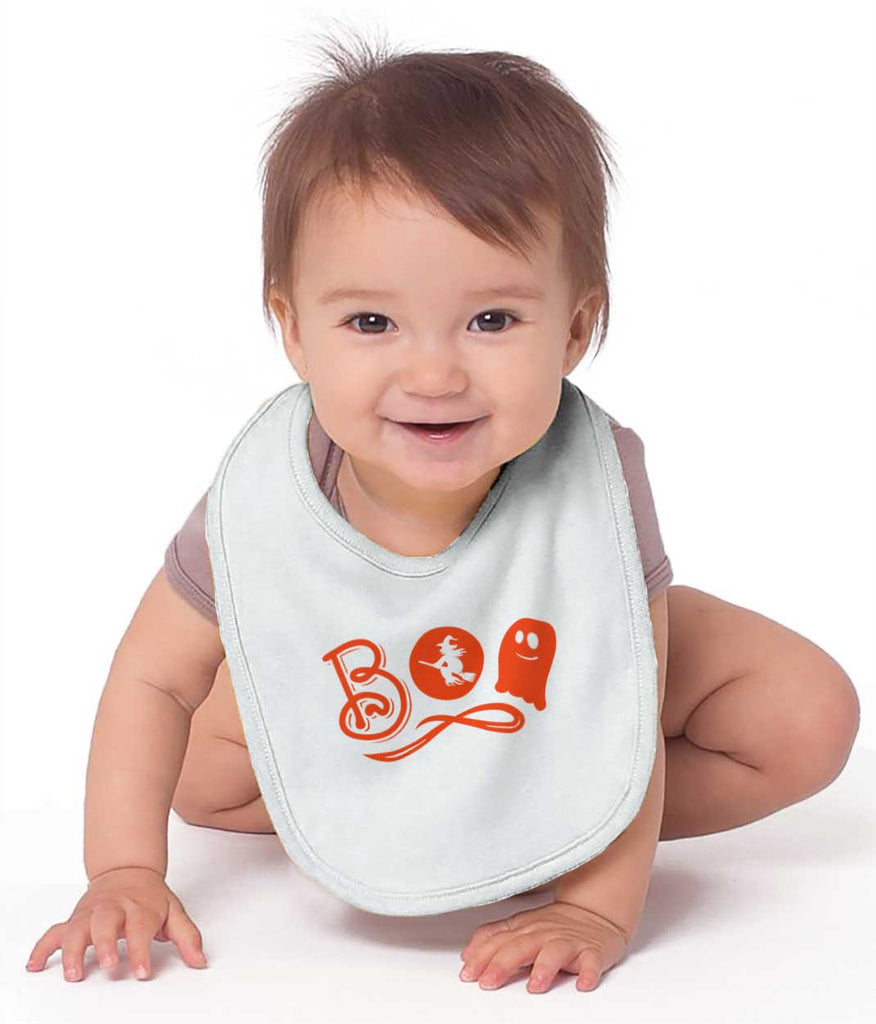 Boo Ghost Infant Baby Bib-Direct To Garment Print-Brisco Baby