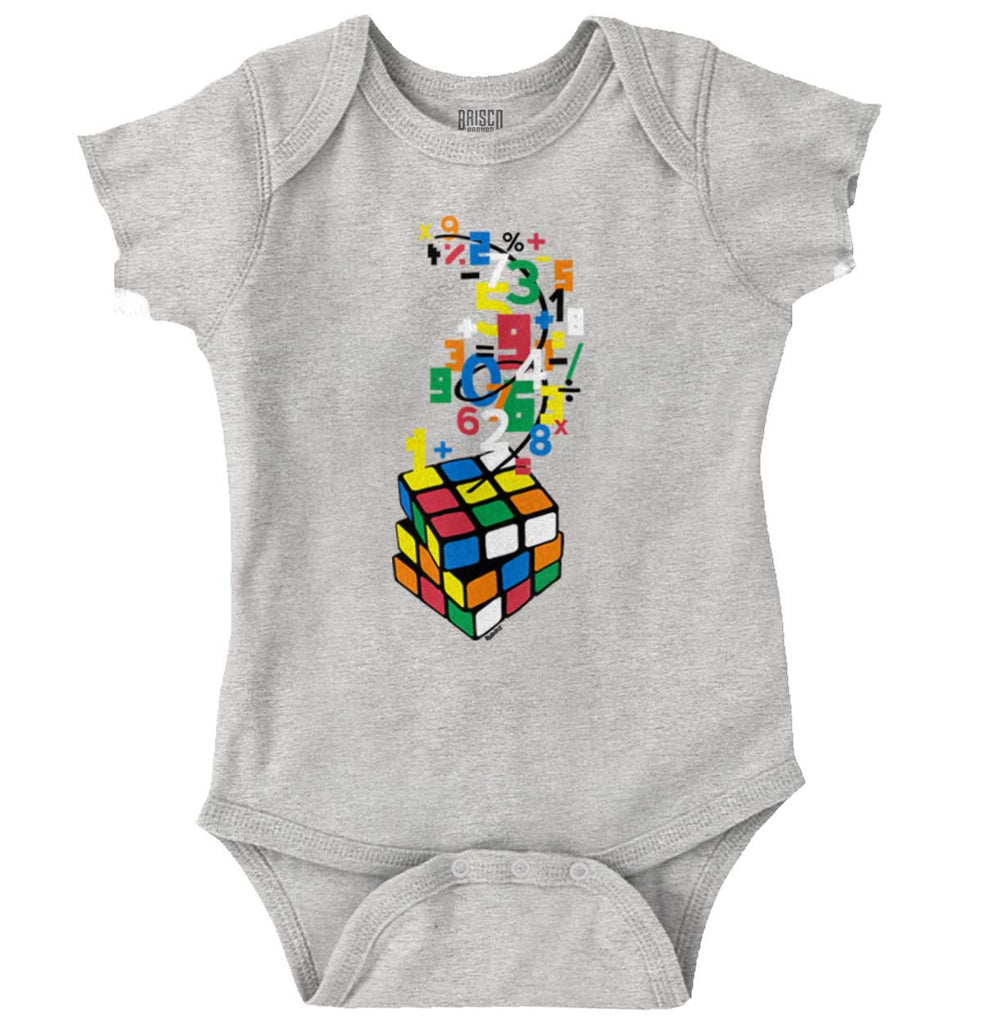 Math Cube Romper Bodysuit-Direct To Garment Print-Brisco Baby