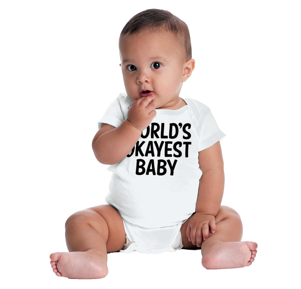 Okayest Baby Romper Bodysuit-Direct To Garment Print-Brisco Baby