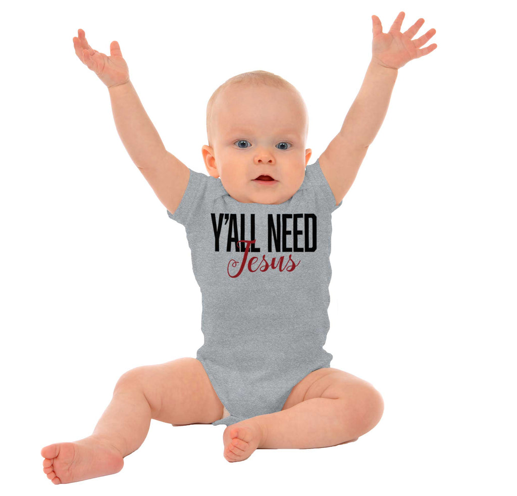 Yall Need Jesus Romper Bodysuit-Direct To Garment Print-Brisco Baby