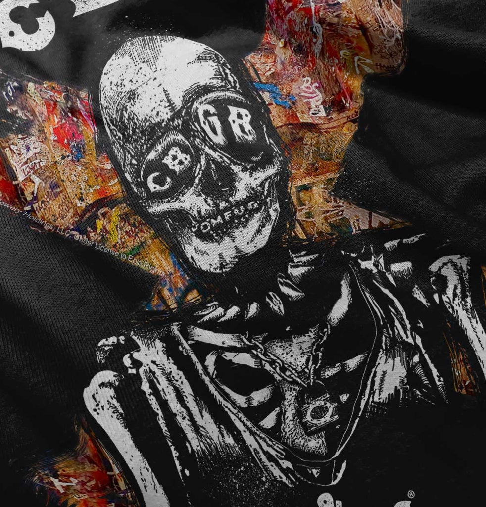 Skeleton CBGB Infant Baby Bib-Direct To Garment Print-Brisco Baby