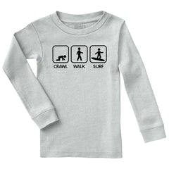 Crawl Walk Surf Solid Baby Pajama Top-Direct To Garment Print-Brisco Baby
