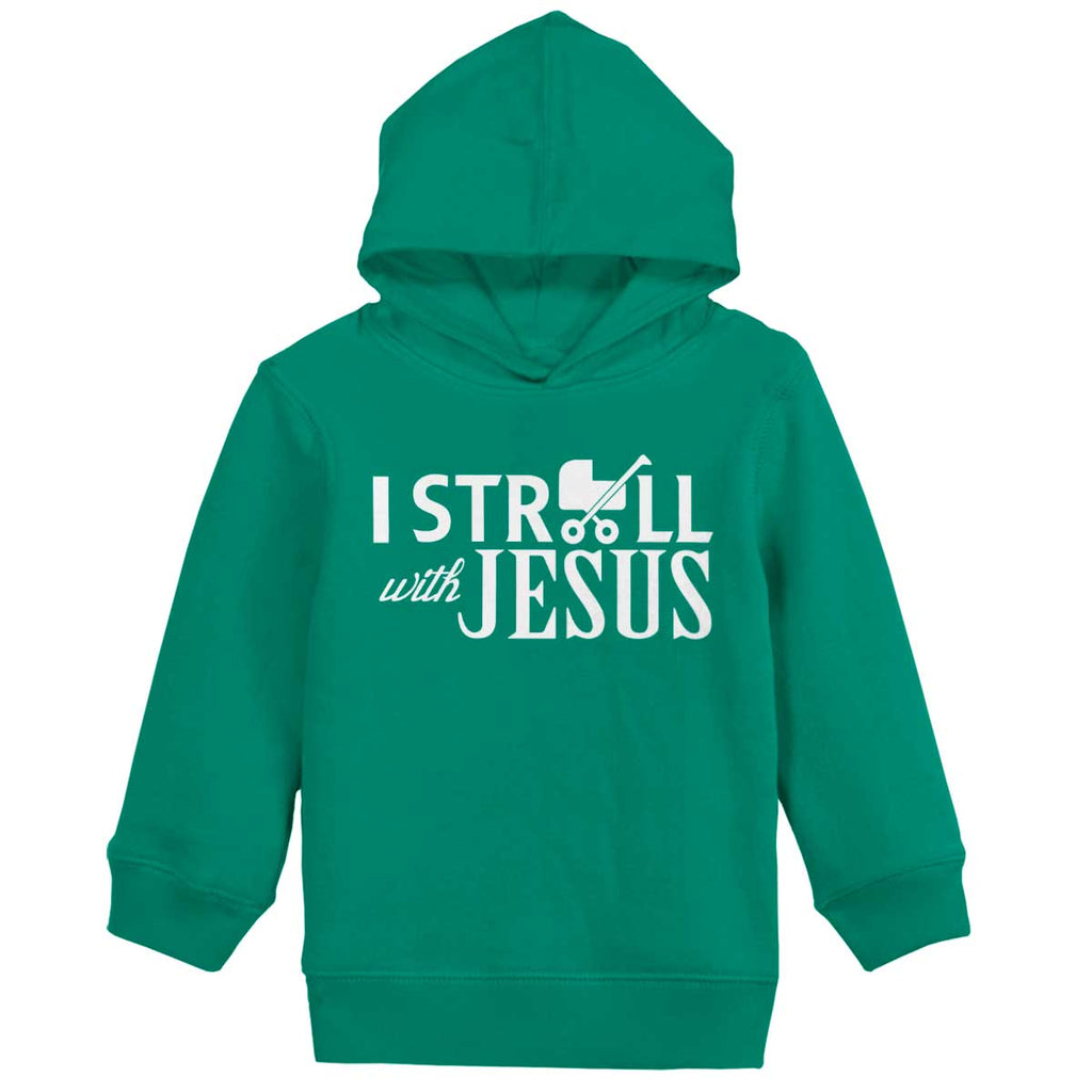 Stroll With Jesus Toddler Pullover Hoodie-Direct To Garment Print-Brisco Baby