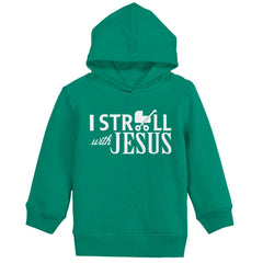 Stroll With Jesus Toddler Pullover Hoodie-Direct To Garment Print-Brisco Baby