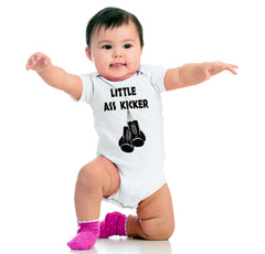 Little Ass Kicker Romper Bodysuit-Direct To Garment Print-Brisco Baby
