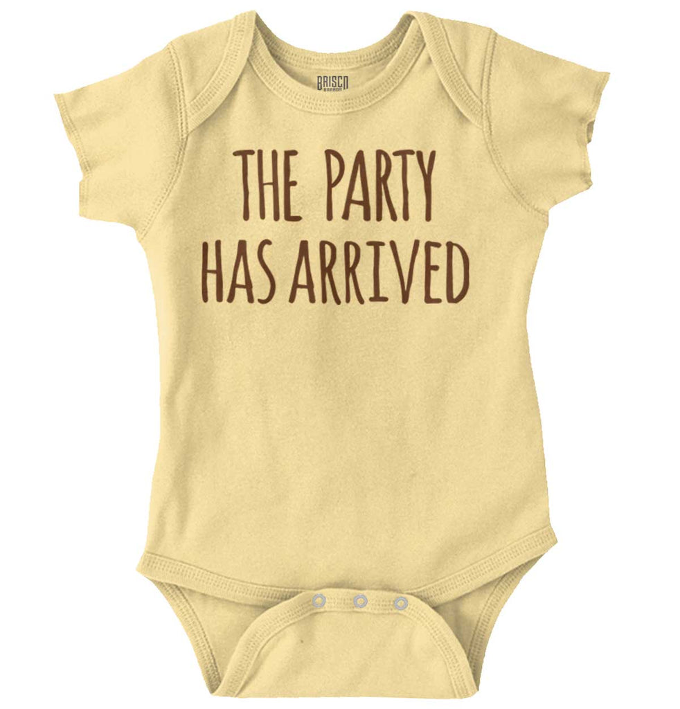 The Party Has Arrived Romper Bodysuit-Direct To Garment Print-Brisco Baby