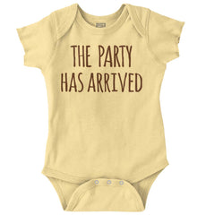 The Party Has Arrived Romper Bodysuit-Direct To Garment Print-Brisco Baby