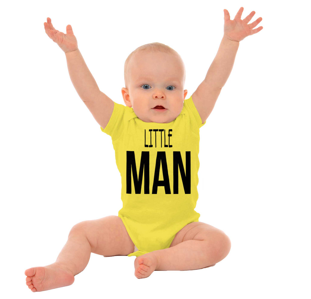 Little Man Romper Bodysuit-Direct To Garment Print-Brisco Baby