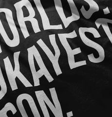 Worlds Okayest Son Romper Bodysuit-Direct To Garment Print-Brisco Baby