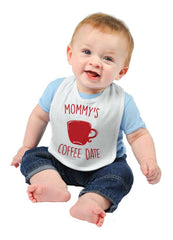 Mommy's Coffee Date Infant Baby Bib-Direct To Garment Print-Brisco Baby