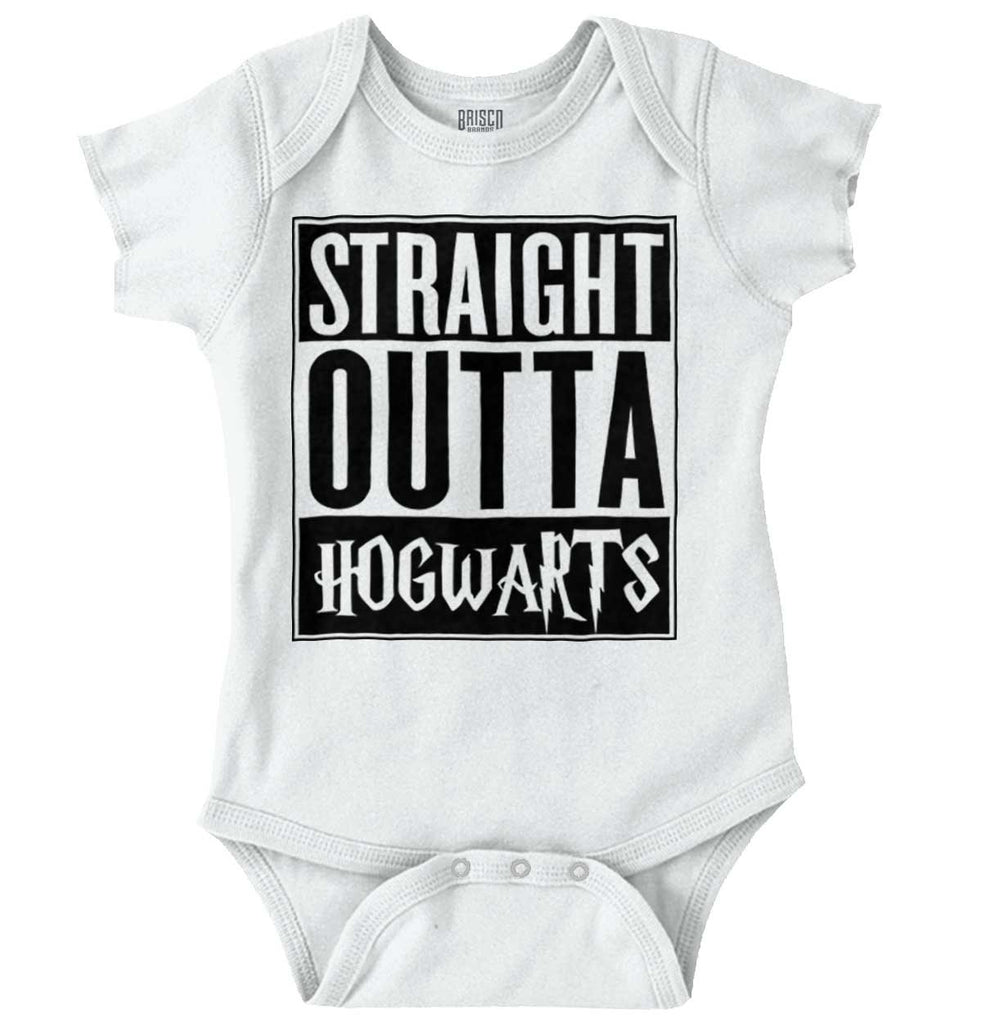 Straight Outta Hogwarts Romper Bodysuit-Direct To Garment Print-Brisco Baby