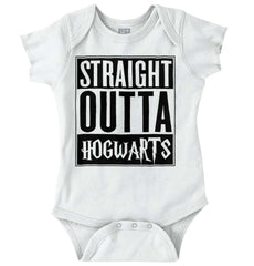 Straight Outta Hogwarts Romper Bodysuit-Direct To Garment Print-Brisco Baby