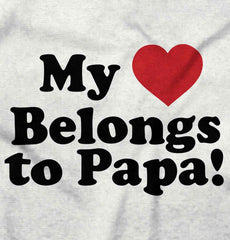 My Heart Belongs To Papa Romper Bodysuit-Direct To Garment Print-Brisco Baby