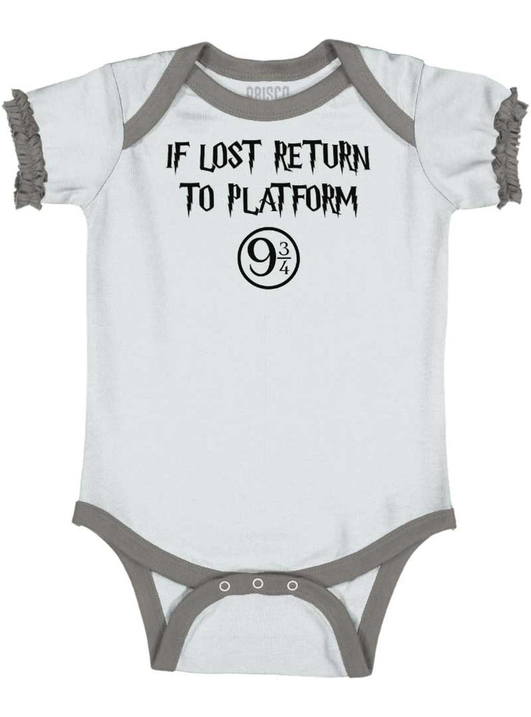 Return Platofrm 9 3/4 Baby Ruffled Trim Romper-Direct To Garment Print-Brisco Baby