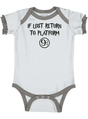 Return Platofrm 9 3/4 Baby Ruffled Trim Romper-Direct To Garment Print-Brisco Baby