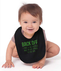 Back Off Have Big Brother Infant Baby Bib-Direct To Garment Print-Brisco Baby