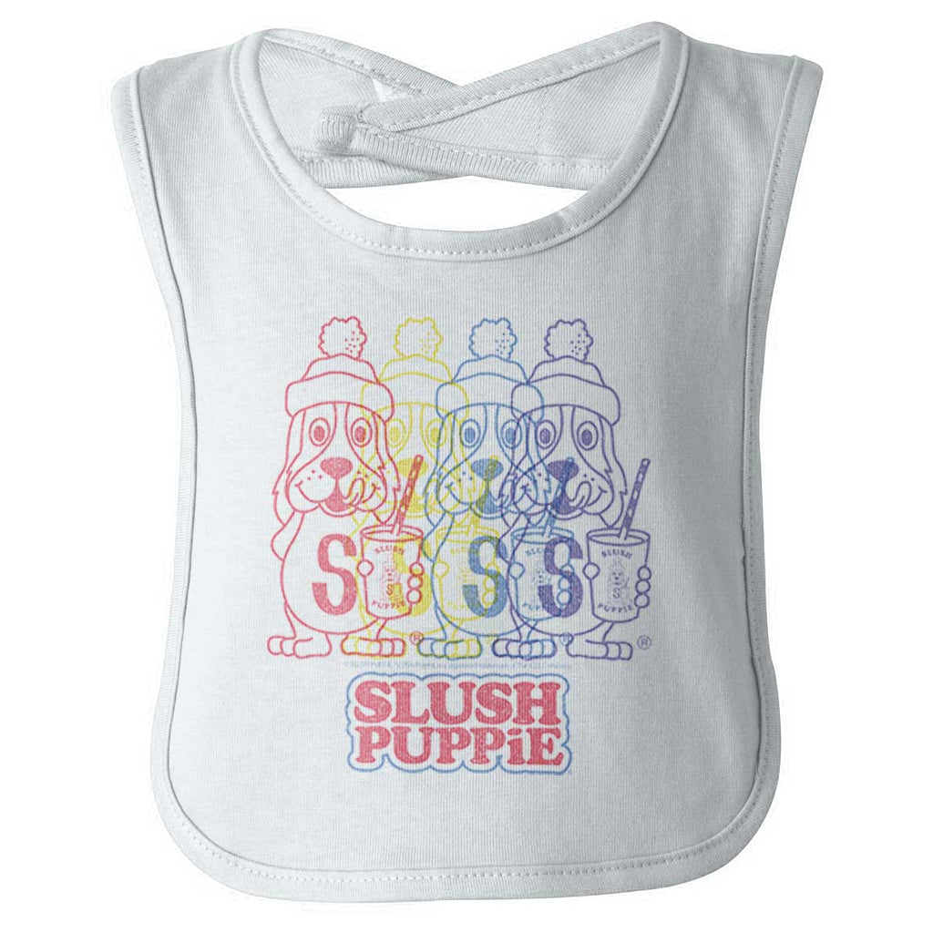 Rainbow Puppie Infant Baby Bib-Direct To Garment Print-Brisco Baby