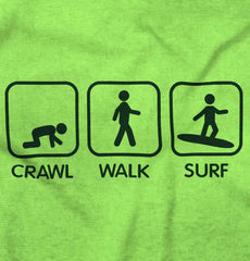 Crawl Walk Surf Romper Bodysuit-Direct To Garment Print-Brisco Baby